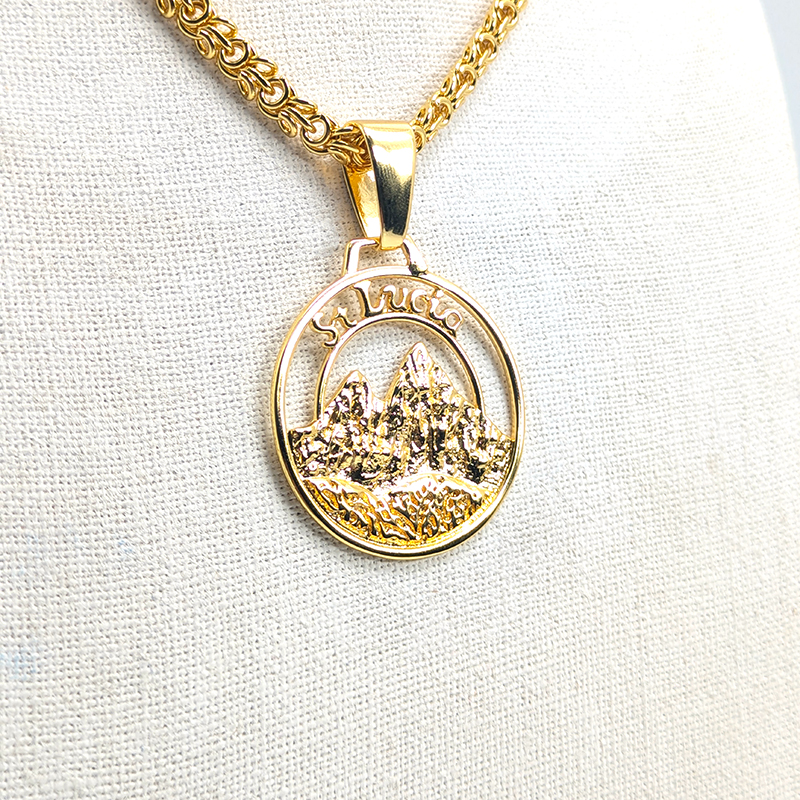 St. Lucia Small Gold Medallion – Image 1