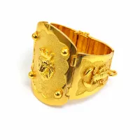 Large Lion & Scorpion Gold Bracelet – Image 2