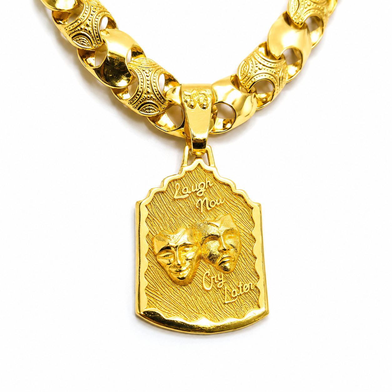 laugh and cry pendant 1 inch – Image 2