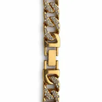 Medium Iced Cuban Link Gold Necklace – Image 3
