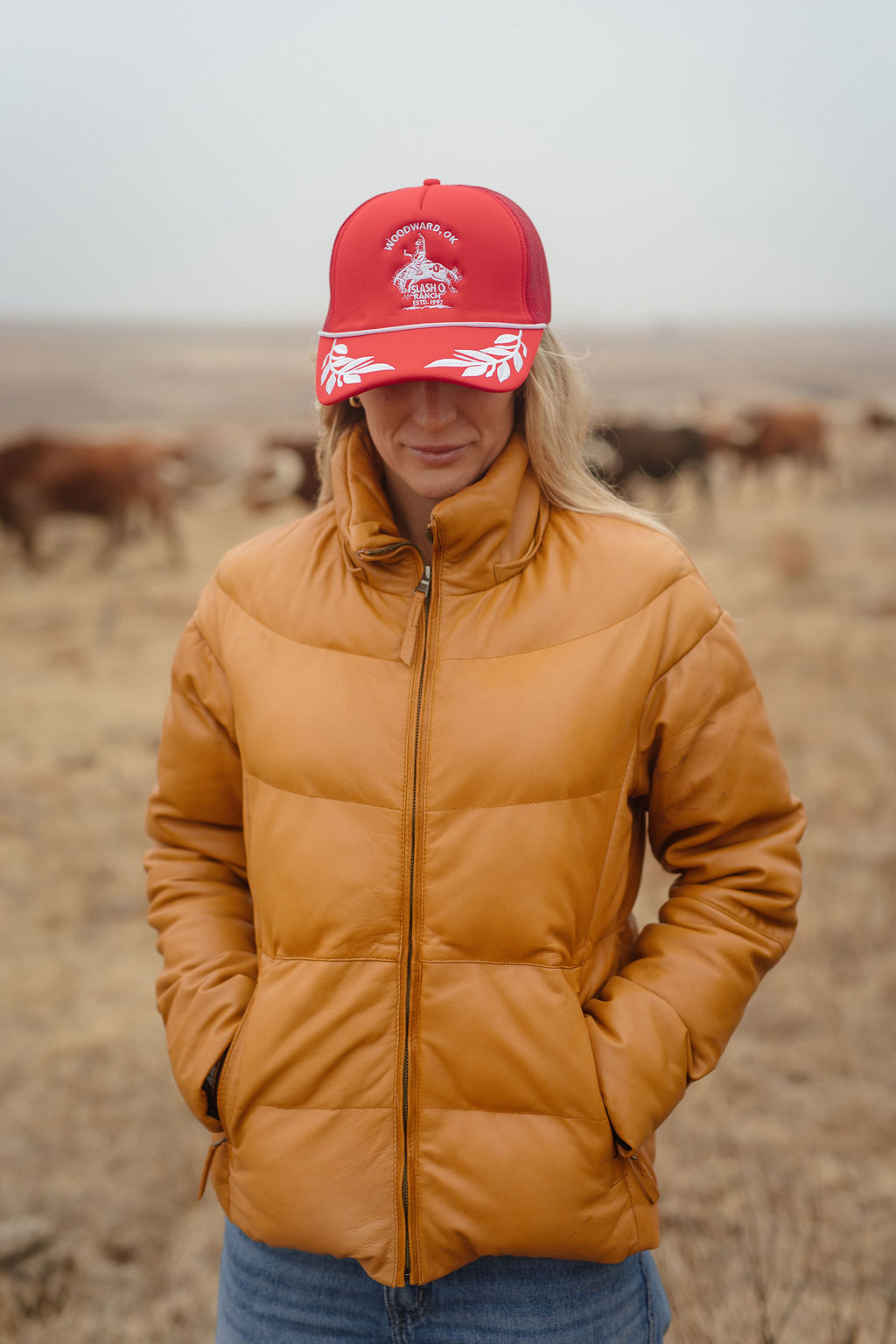 Puffy Trucker Rope Cap - Red & White – Image 3
