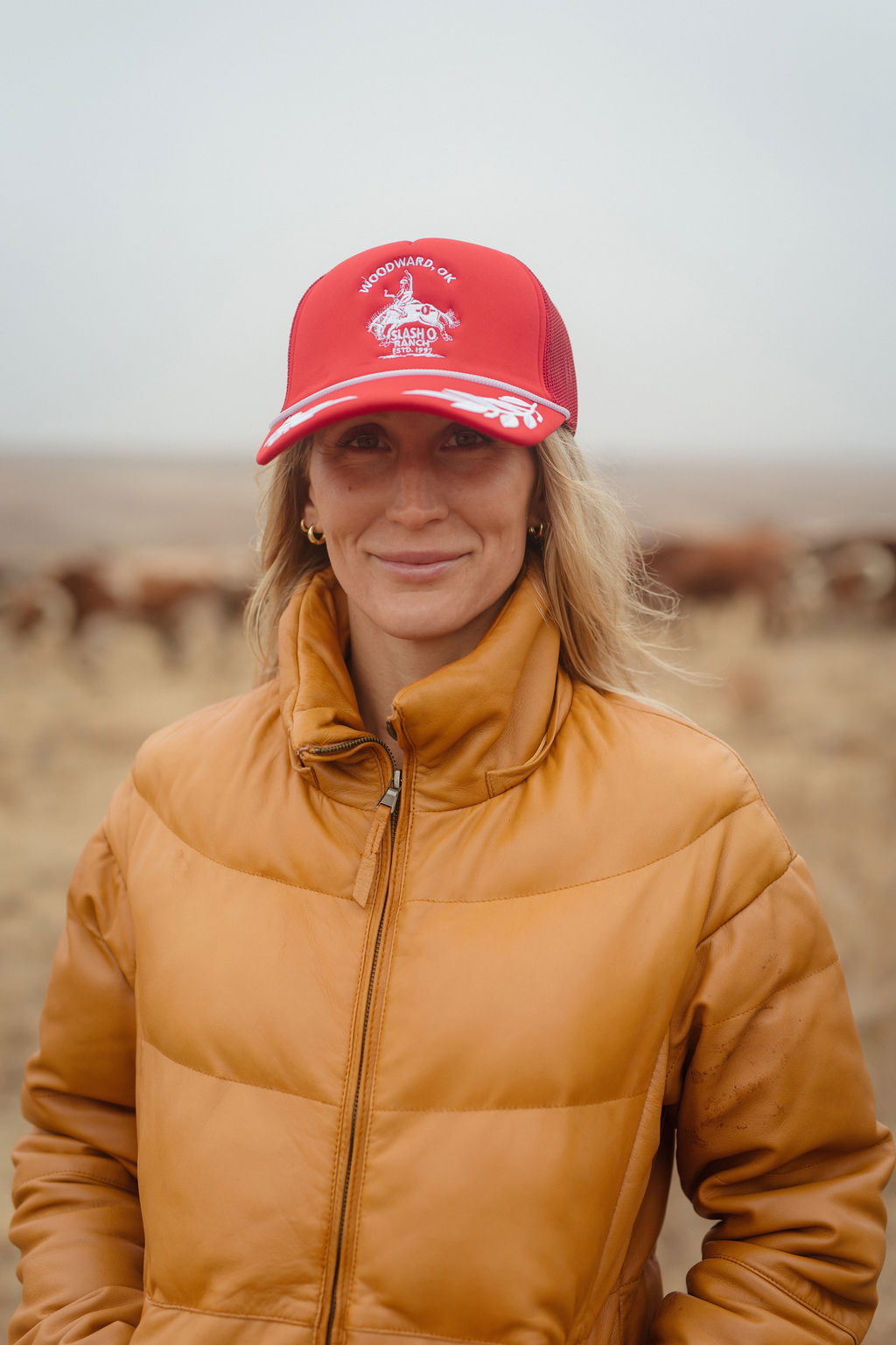 Puffy Trucker Rope Cap - Red & White – Image 4