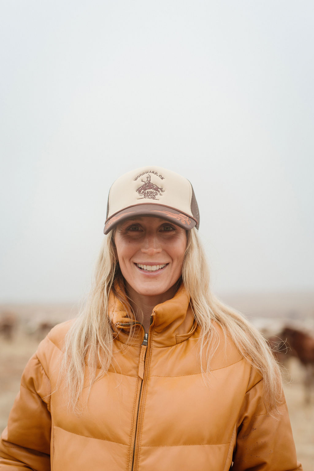 Puffy Trucker Rope Cap - Tan & Brown – Image 2