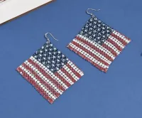 Americana Mesh Flag Drop Earrings – Image 3