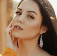 Americana Mesh Flag Drop Earrings – Image 4
