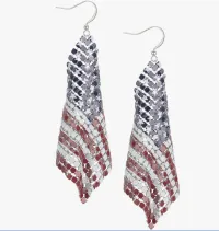 Americana Mesh Flag Drop Earrings – Image 1