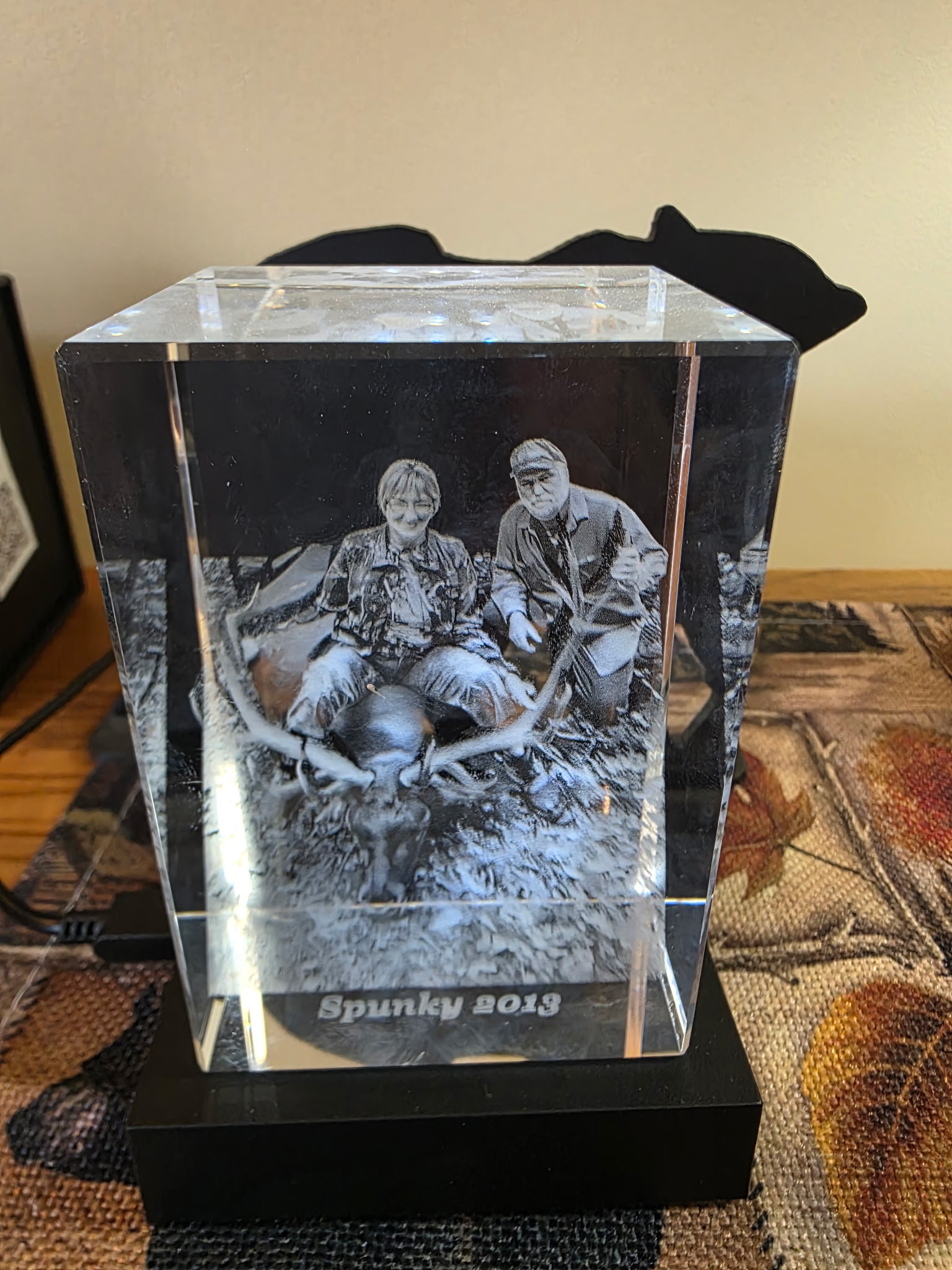 Custom 3D Hunting Crystal Keepsake – Small Crystal  2" x 2" x 3"
