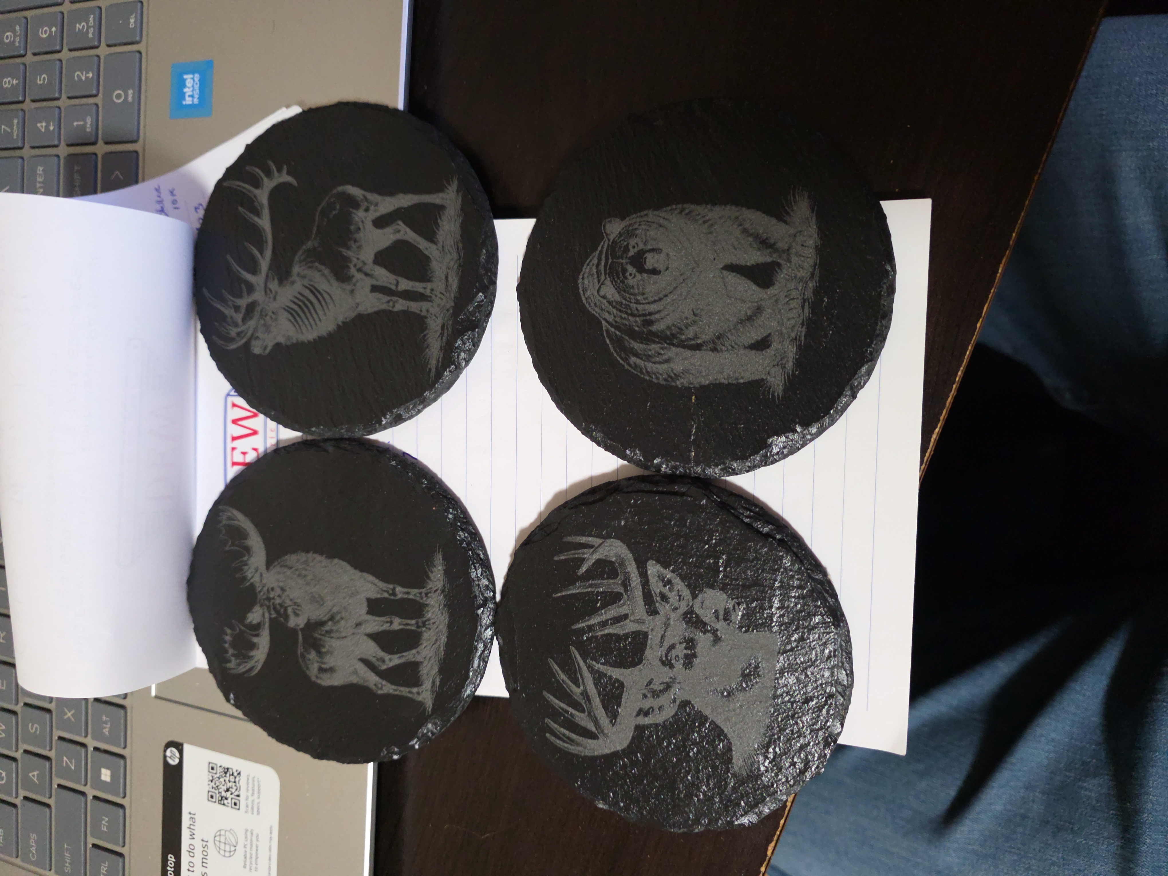  Slate Coaster Set – 4 Piece Wildlife Collection – Image 1