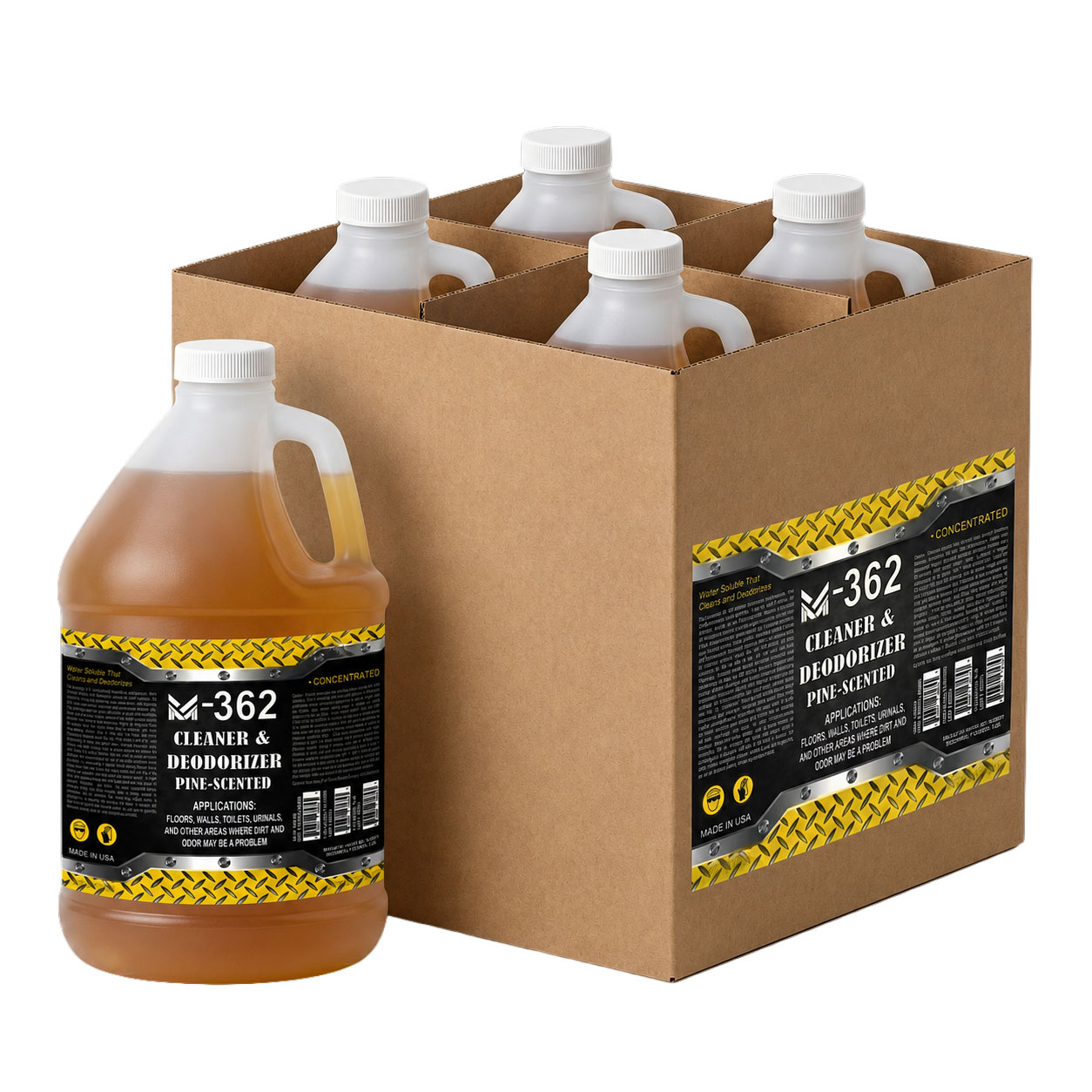 M-362 Industrial Pine Cleaner Case of 4 Gallons | Commercial Floor Cleaner – Image 2
