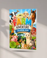 Mt Rumney Escapes Tasmania Colouring Books for Kids – 1 Colouring Book, Farm Animals