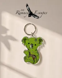 Australian Souvenir Keyrings – Metal & Plastic Designs – Plastic – Bushland Koala