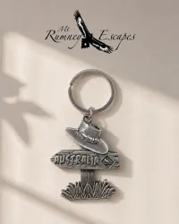 Australian Souvenir Keyrings – Metal & Plastic Designs – Metal – Outback Welcome