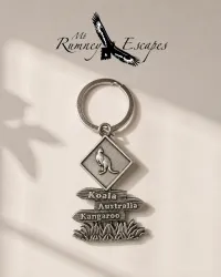 Australian Souvenir Keyrings – Metal & Plastic Designs – Metal – Bushland Explorer