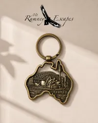 Australian Souvenir Keyrings – Metal & Plastic Designs – Metal – Golden Sydney Souvenir