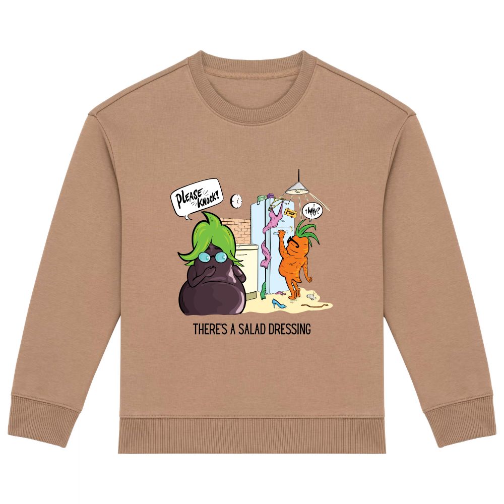 Kids sweater front There's a salad dressing – 140 - 152 (10-12 jaar), Driftwood