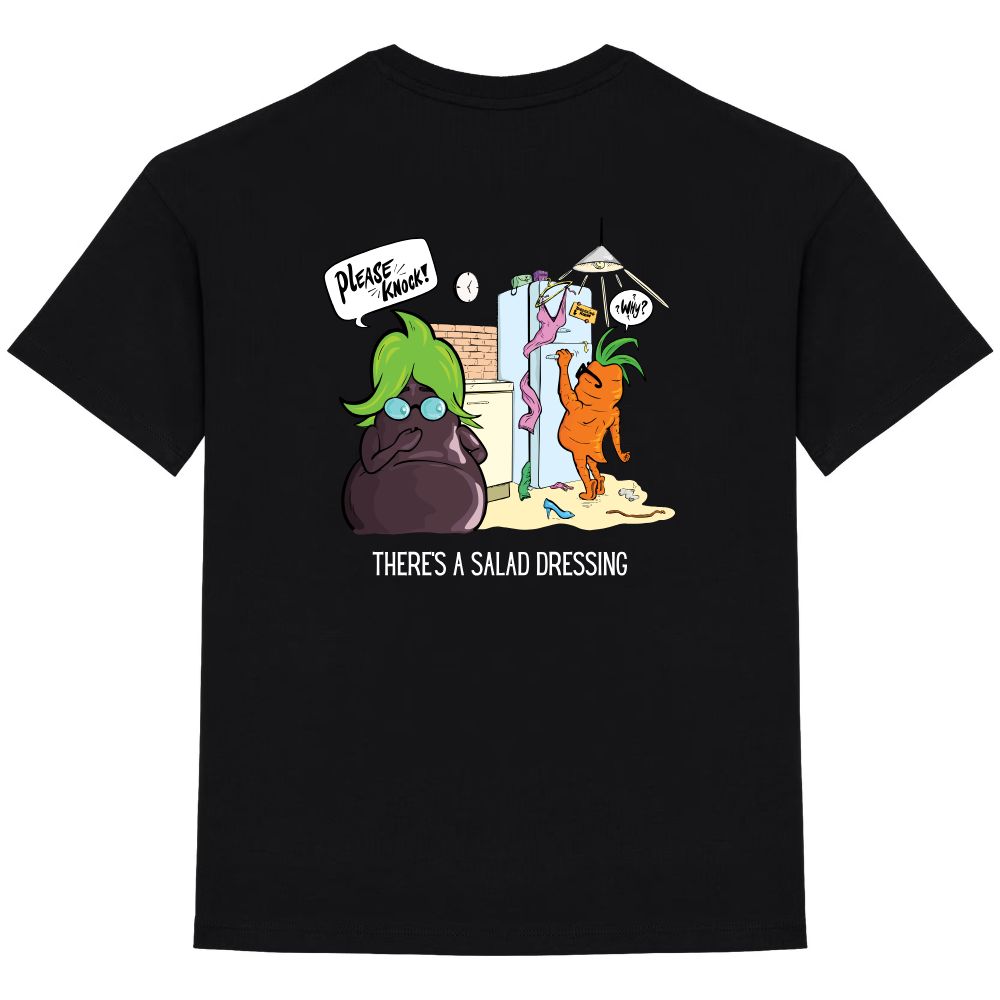 Kids t-shirt There's a salad dressing – 152 - 164 (12-14 jaar), Black