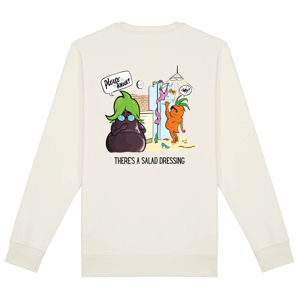 Dikke sweater There's a salad dressing – S, Ivory