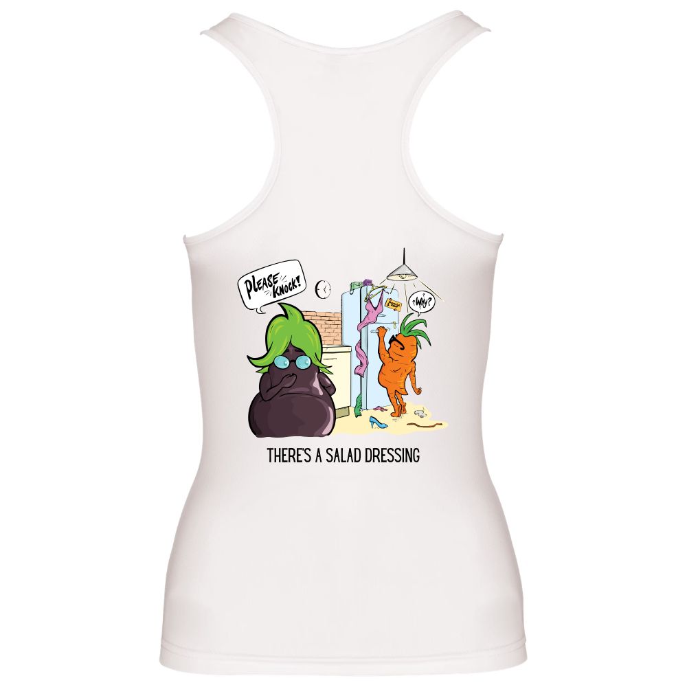 Sporttop dames There's a salad dressing – White, XL