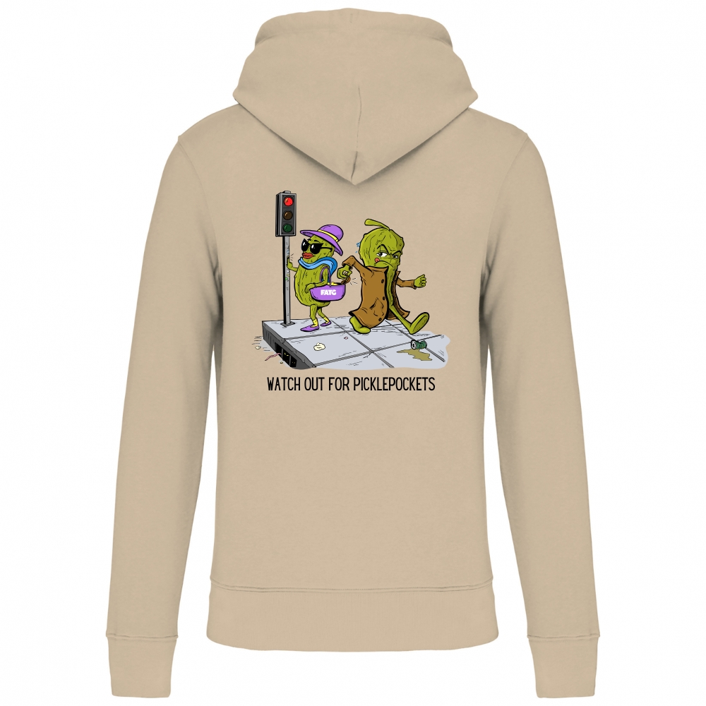 Dunne hoodie Watch out for picklepockets – Light Sand, XL