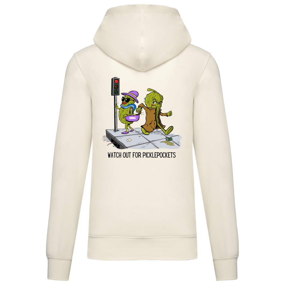 Dunne hoodie Watch out for picklepockets – Coconut Milk, M