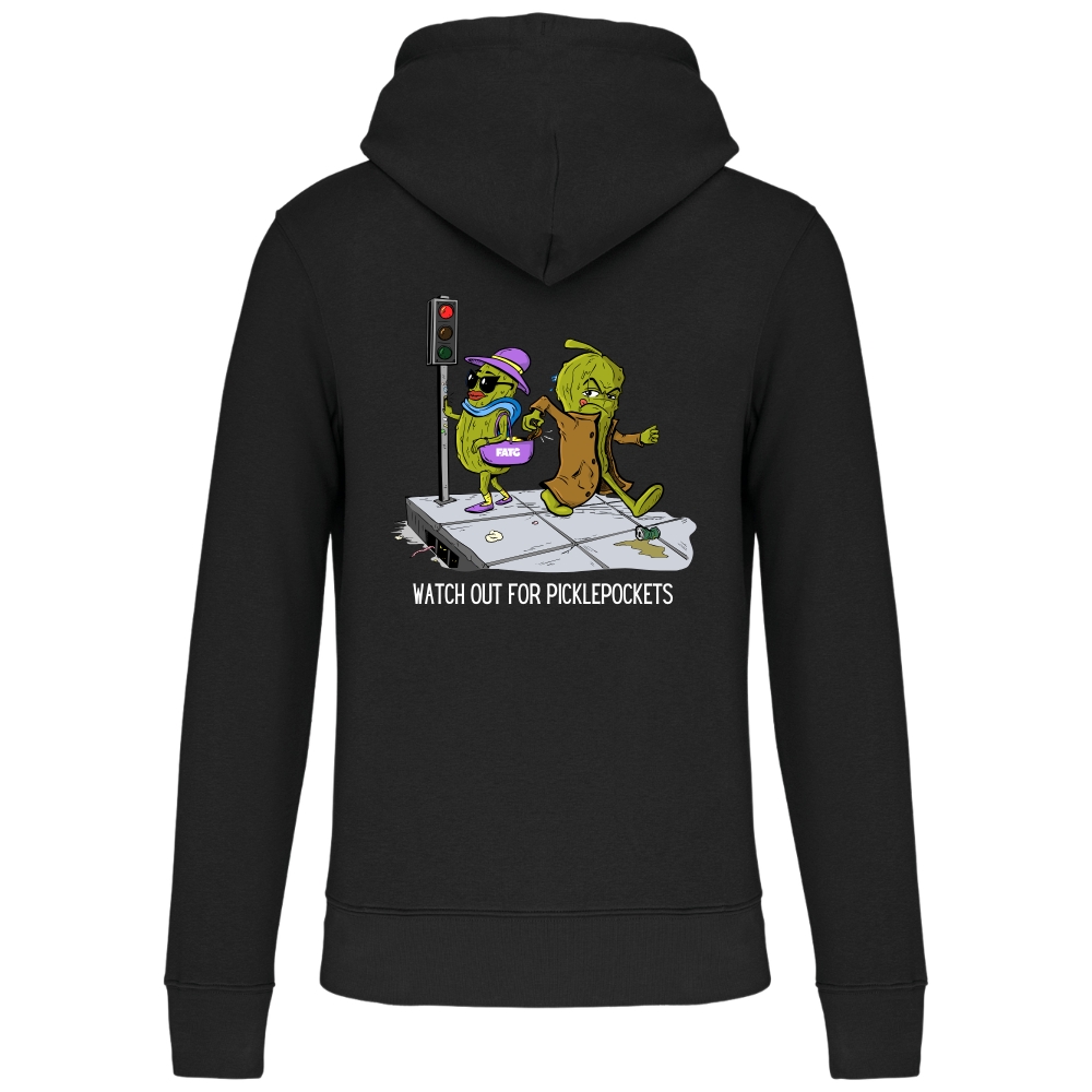 Dunne hoodie Watch out for picklepockets – Black, M