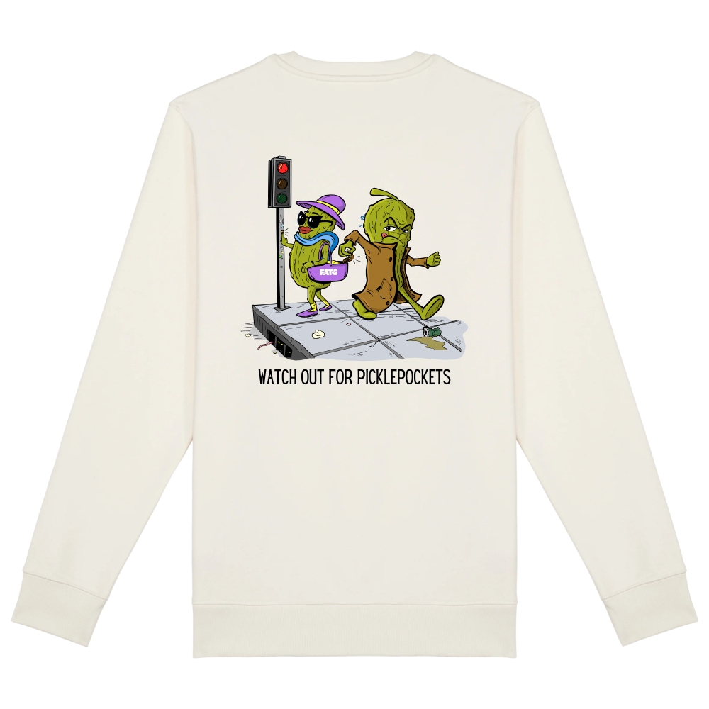 Dikke sweater Watch out for picklepockets – XL, Ivory