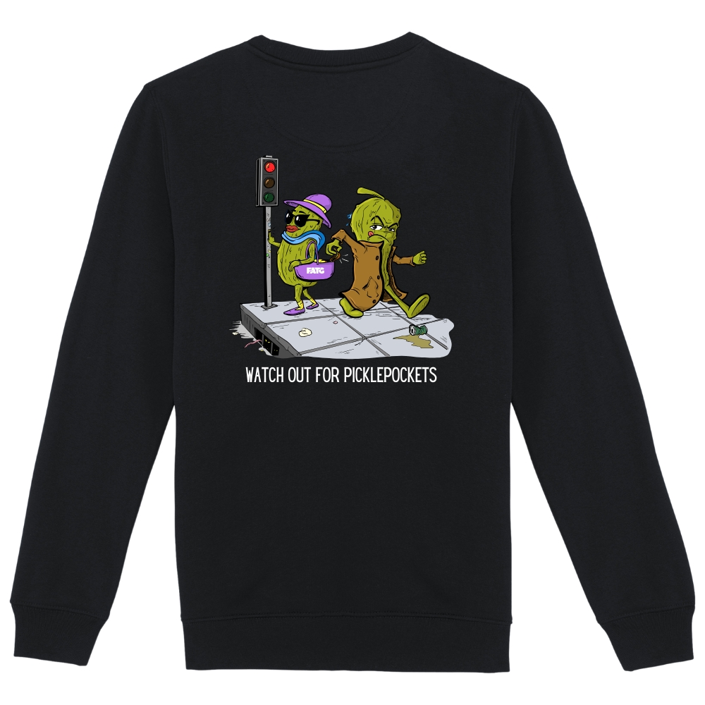 Dikke sweater Watch out for picklepockets – M, Black