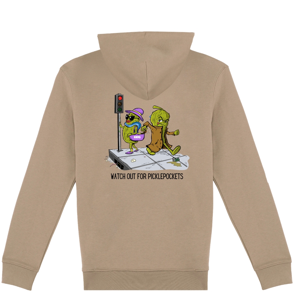 Dikke hoodie Watch out for picklepockets – 2XS, Wet Sand