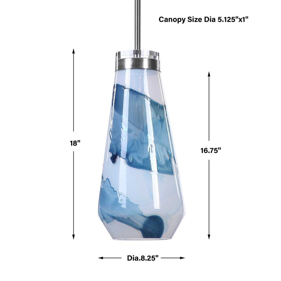 Windswept Blue & White, 1 Lt Mini Pendant – Image 5