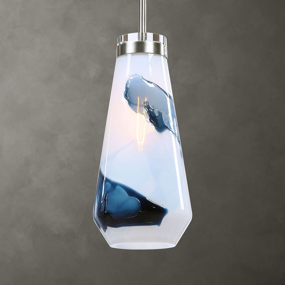 Windswept Blue & White, 1 Lt Mini Pendant – Image 10