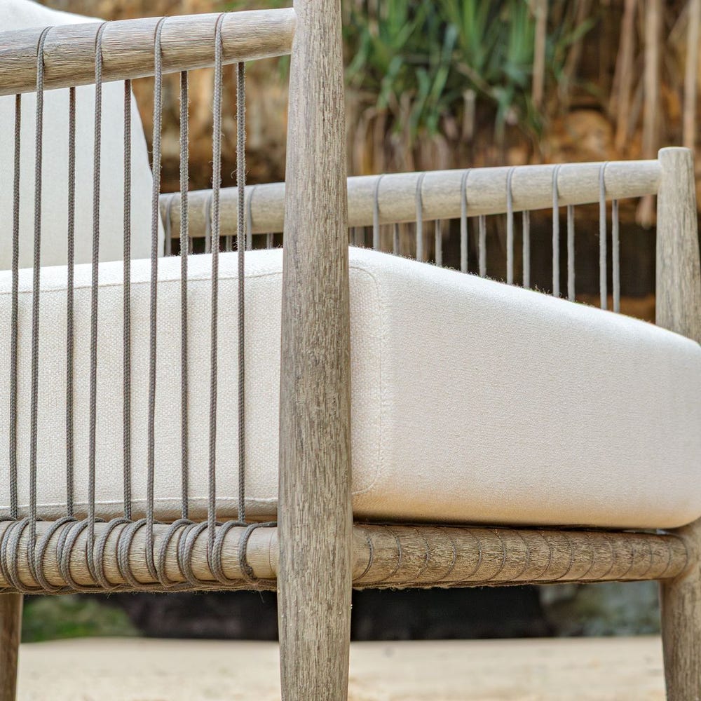 Borneo Outdoor Lounge Chair, Oyster – Image 8