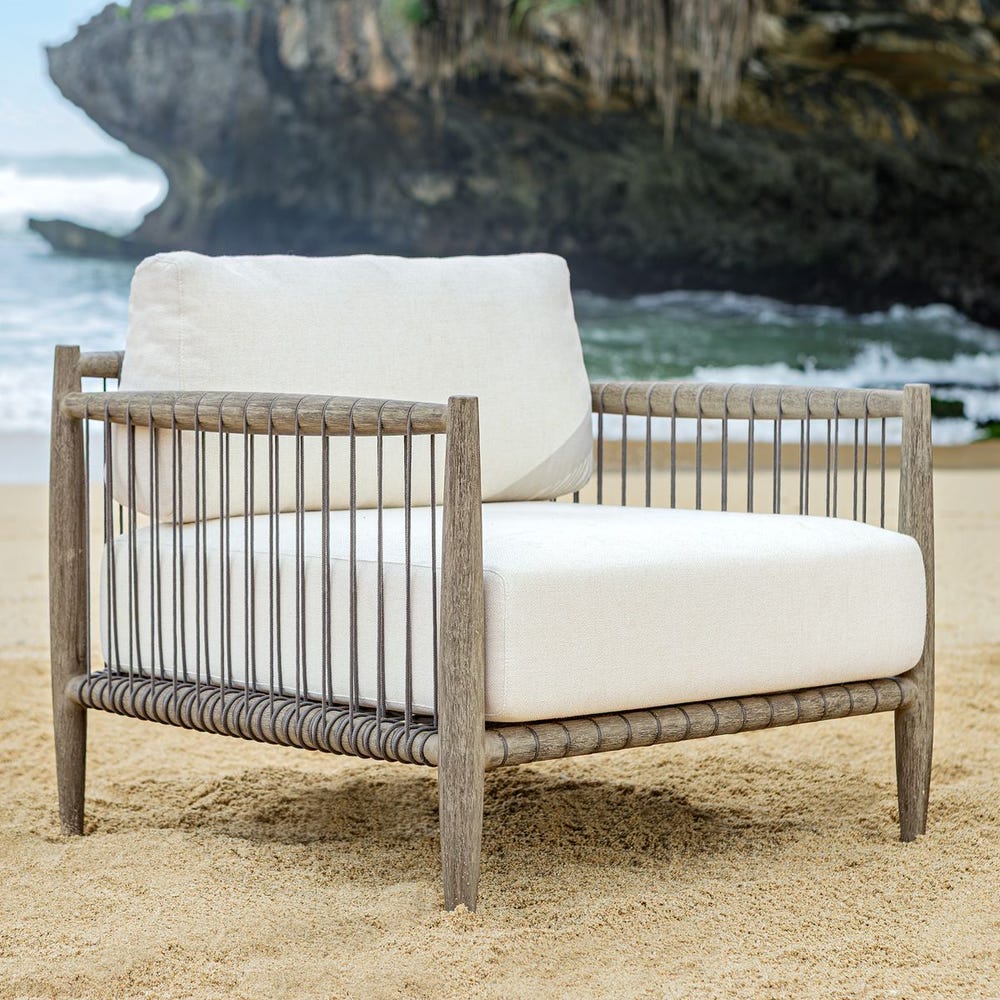 Borneo Outdoor Lounge Chair, Oyster – Image 9