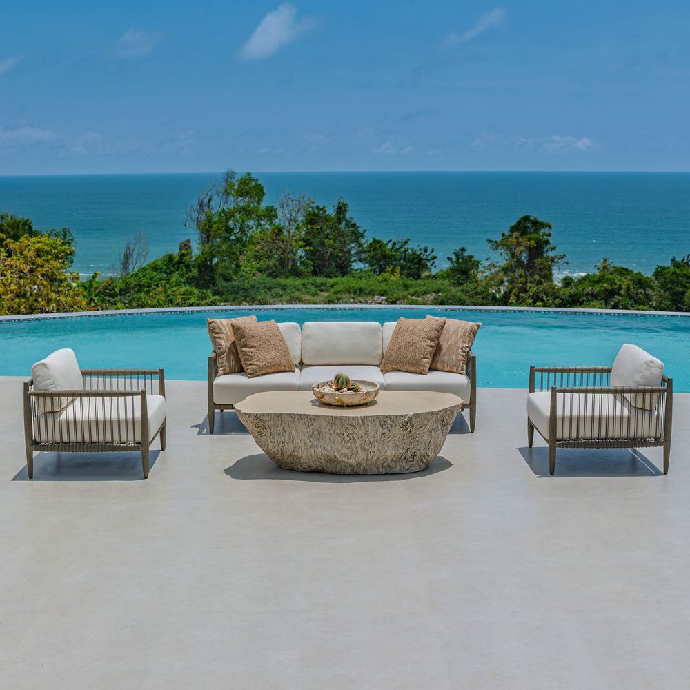 Borneo Outdoor Lounge Chair, Oyster – Image 3