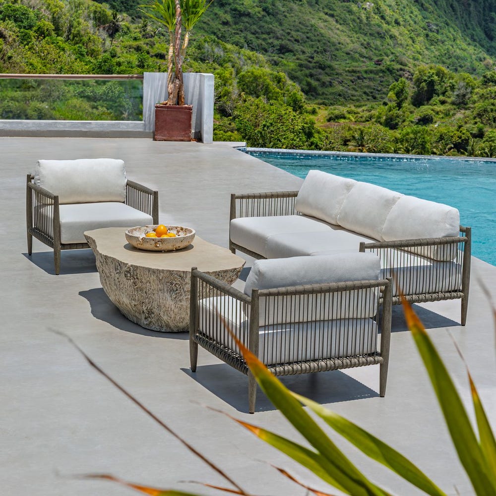Borneo Outdoor Lounge Chair, Oyster – Image 2