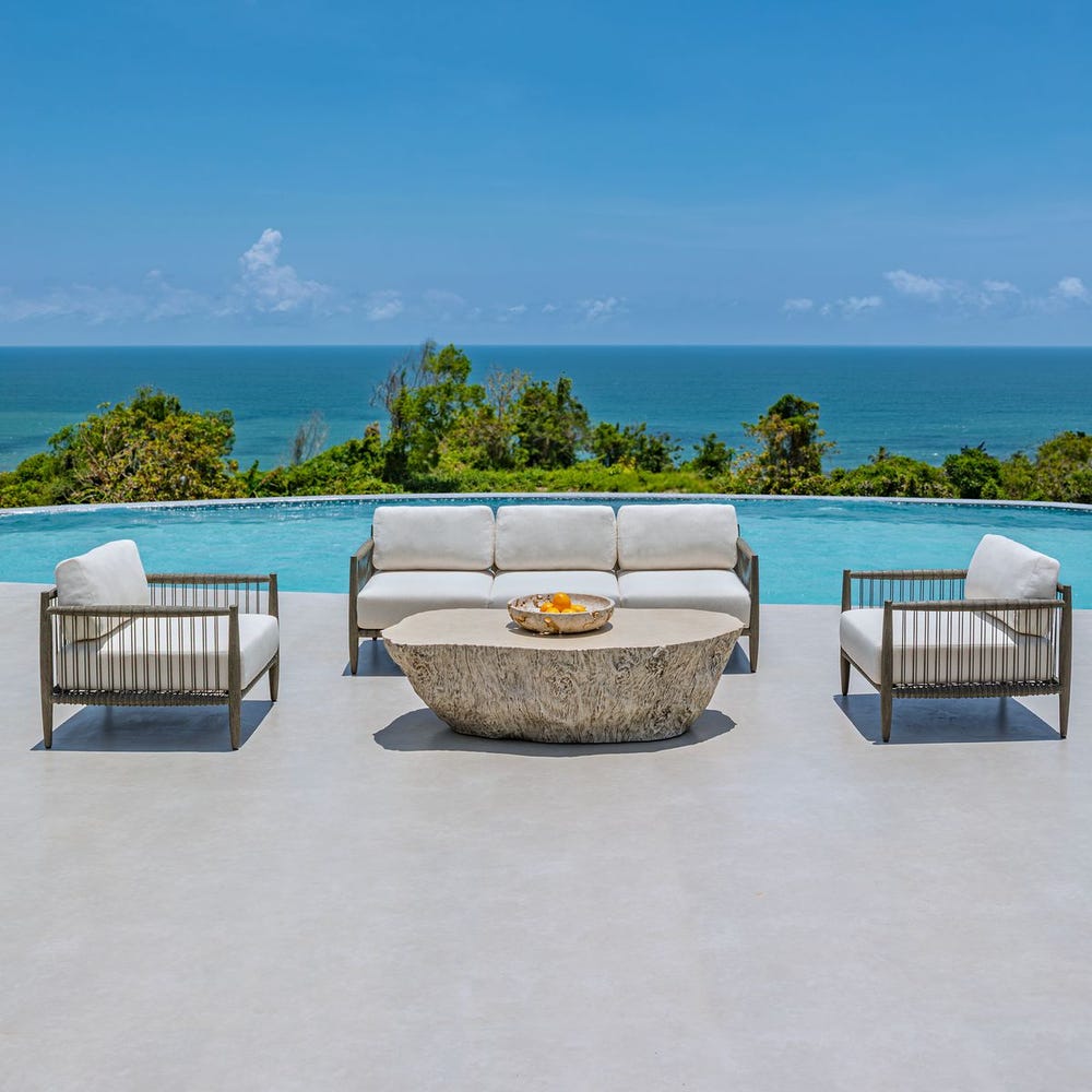 Borneo Outdoor Lounge Chair, Oyster – Image 5
