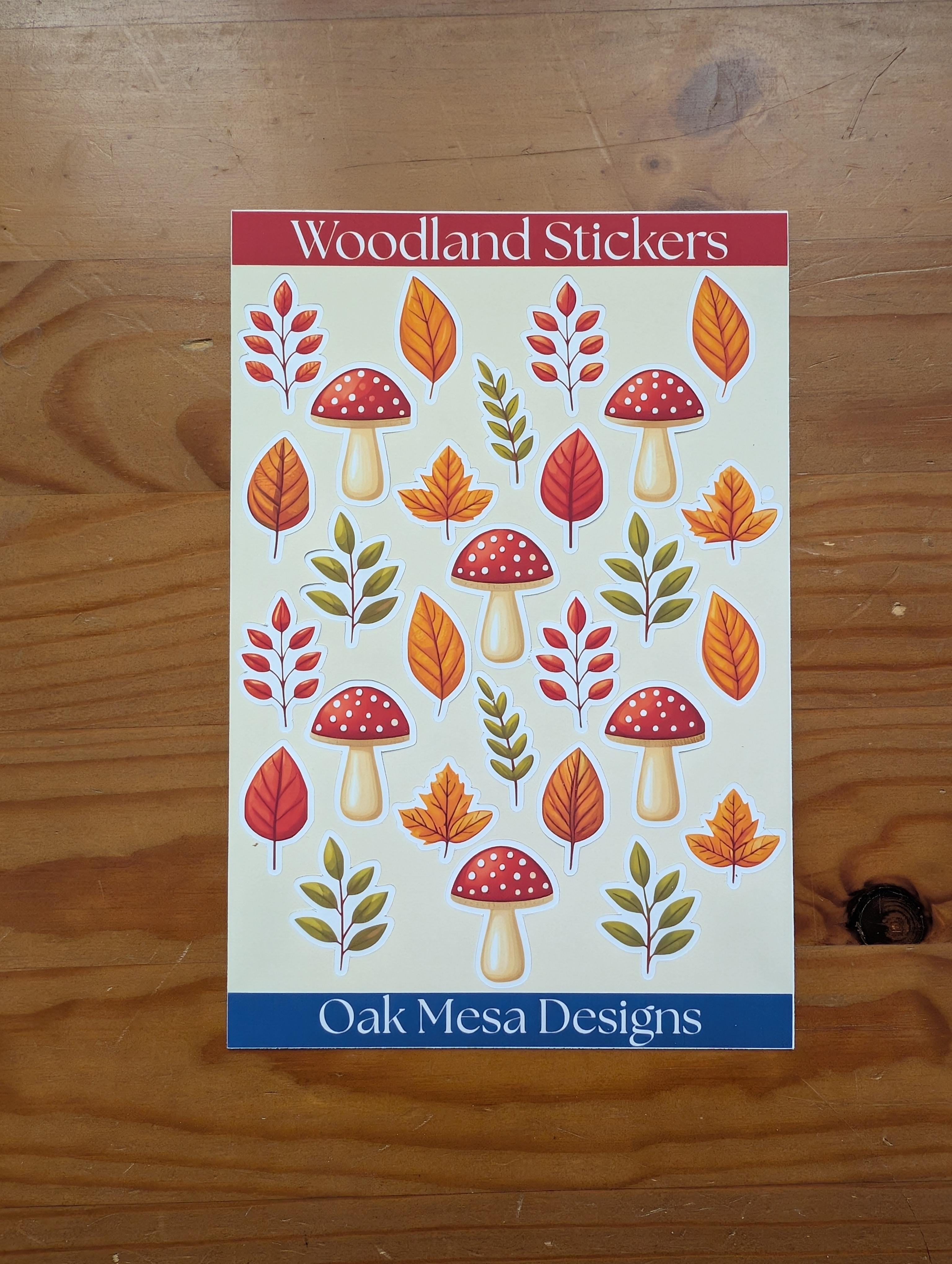 Autumn Mushroom & Leaves Sticker Sheet – Image 2