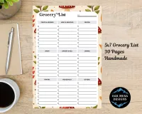Autumn Mushroom Grocery List Notepad – Image 1
