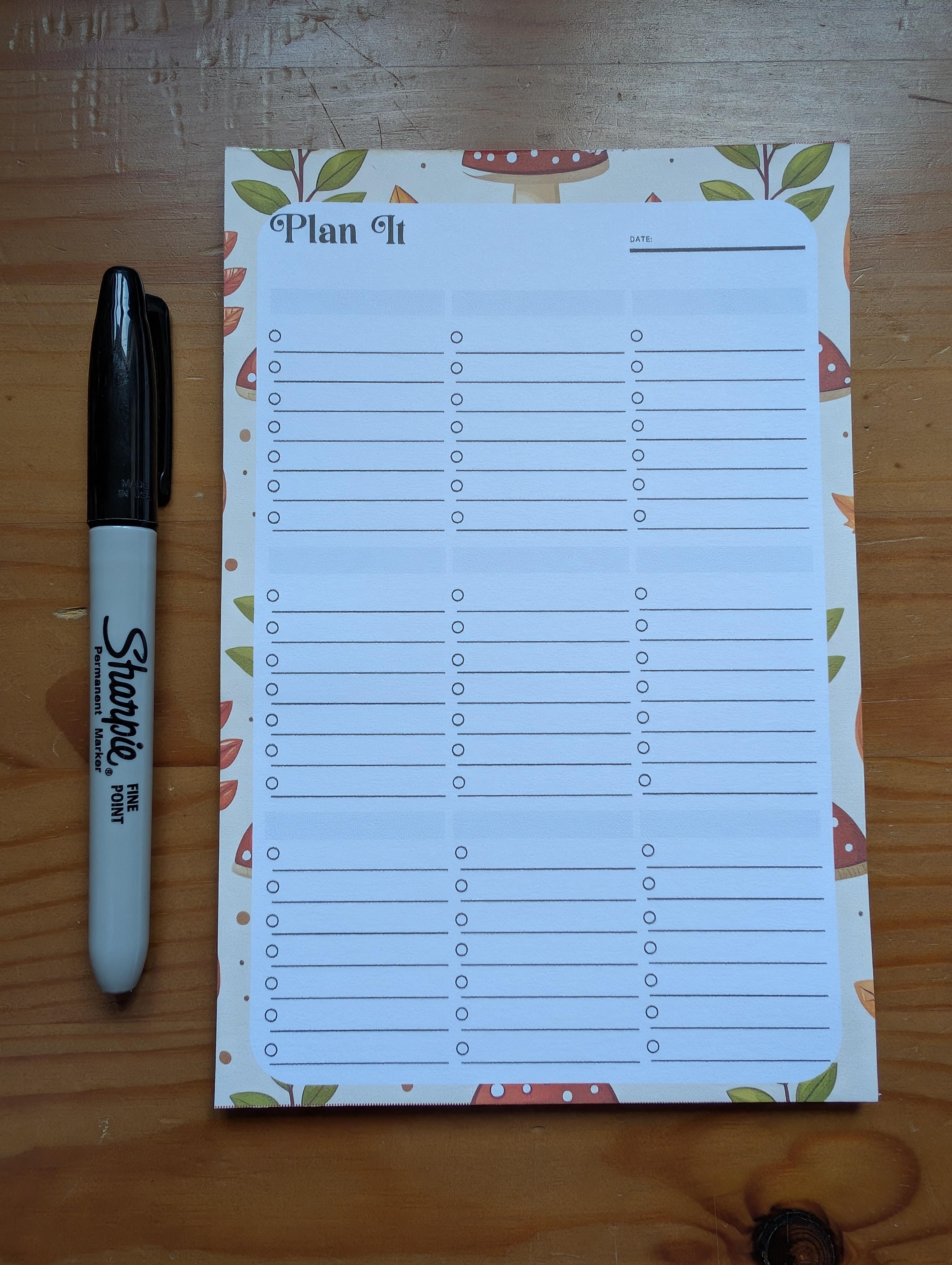 Autumn Mushroom Plan It Notepad – Image 2