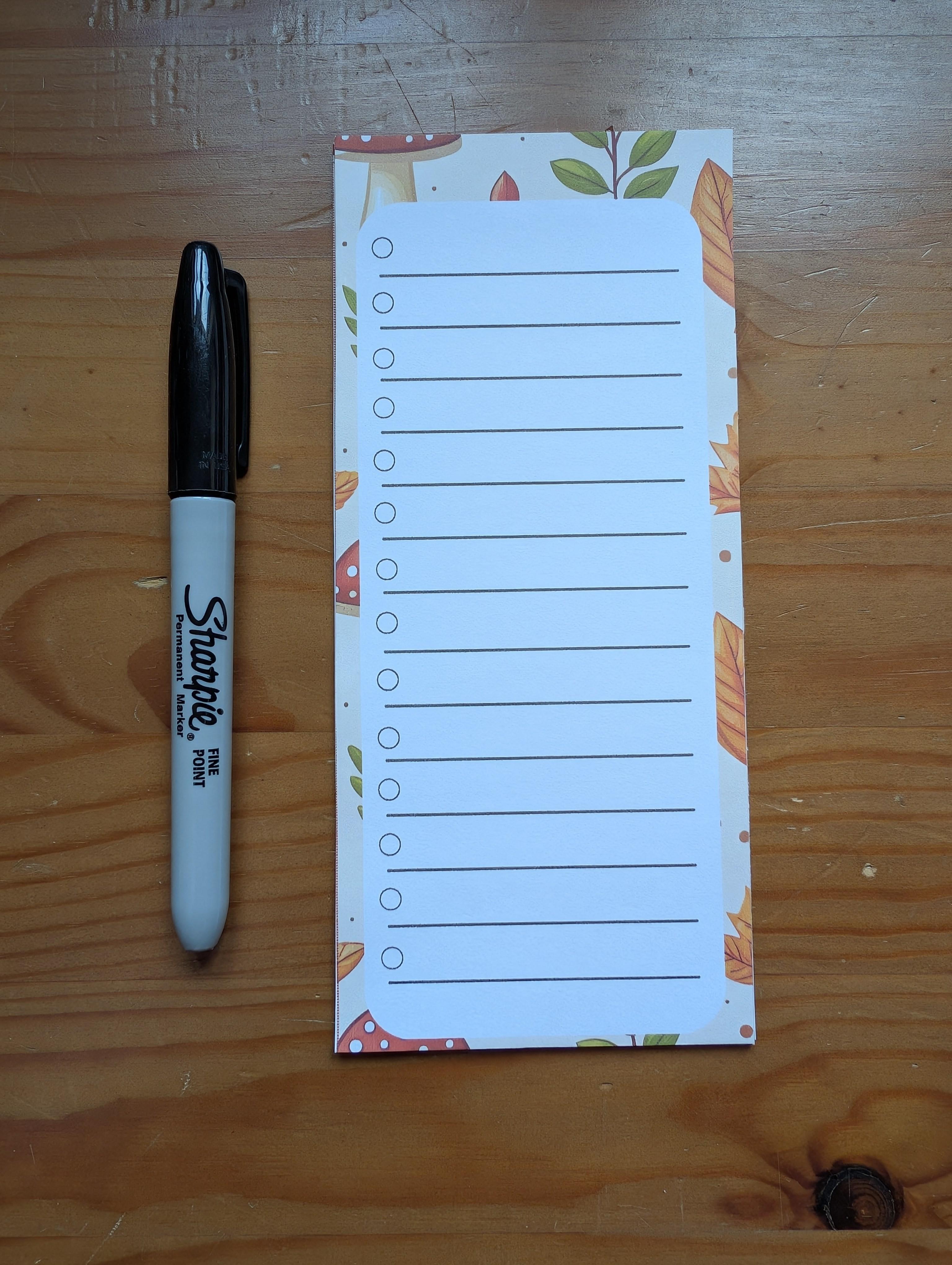 Autumn Mushroom Skinny Checklist Notepad – Image 2