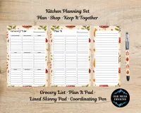 Autumn Mushroom Kitchen Planning Stationery Set – Image 1