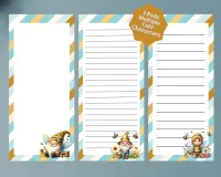 Honeybee Gnome Garden Skinny Notepad 3-Pack – Image 1