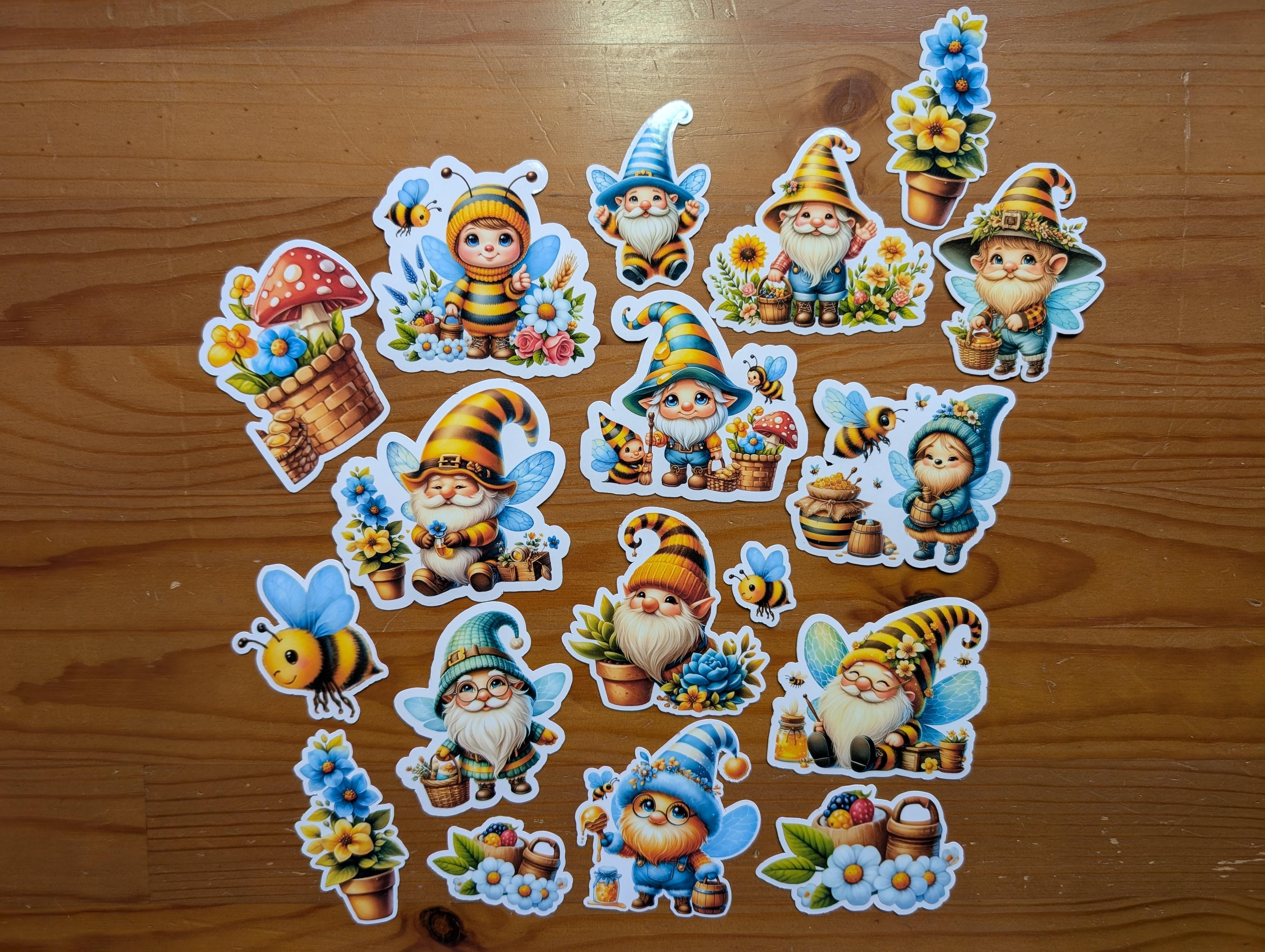 Honeybee Gnome Garden Complete Die-Cut Sticker Pack – Image 2