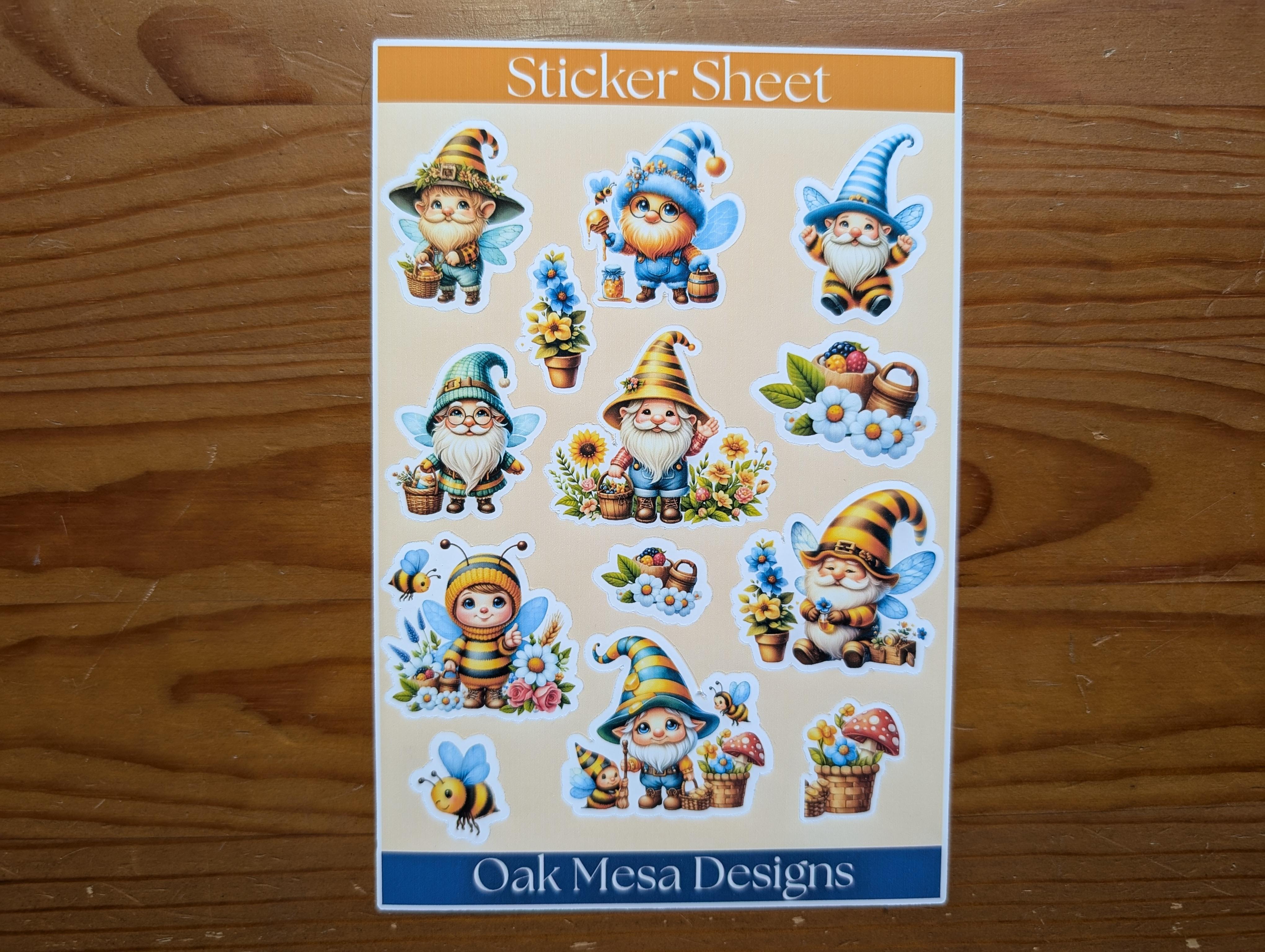 Honeybee Gnome Garden Sticker Sheet – Image 2