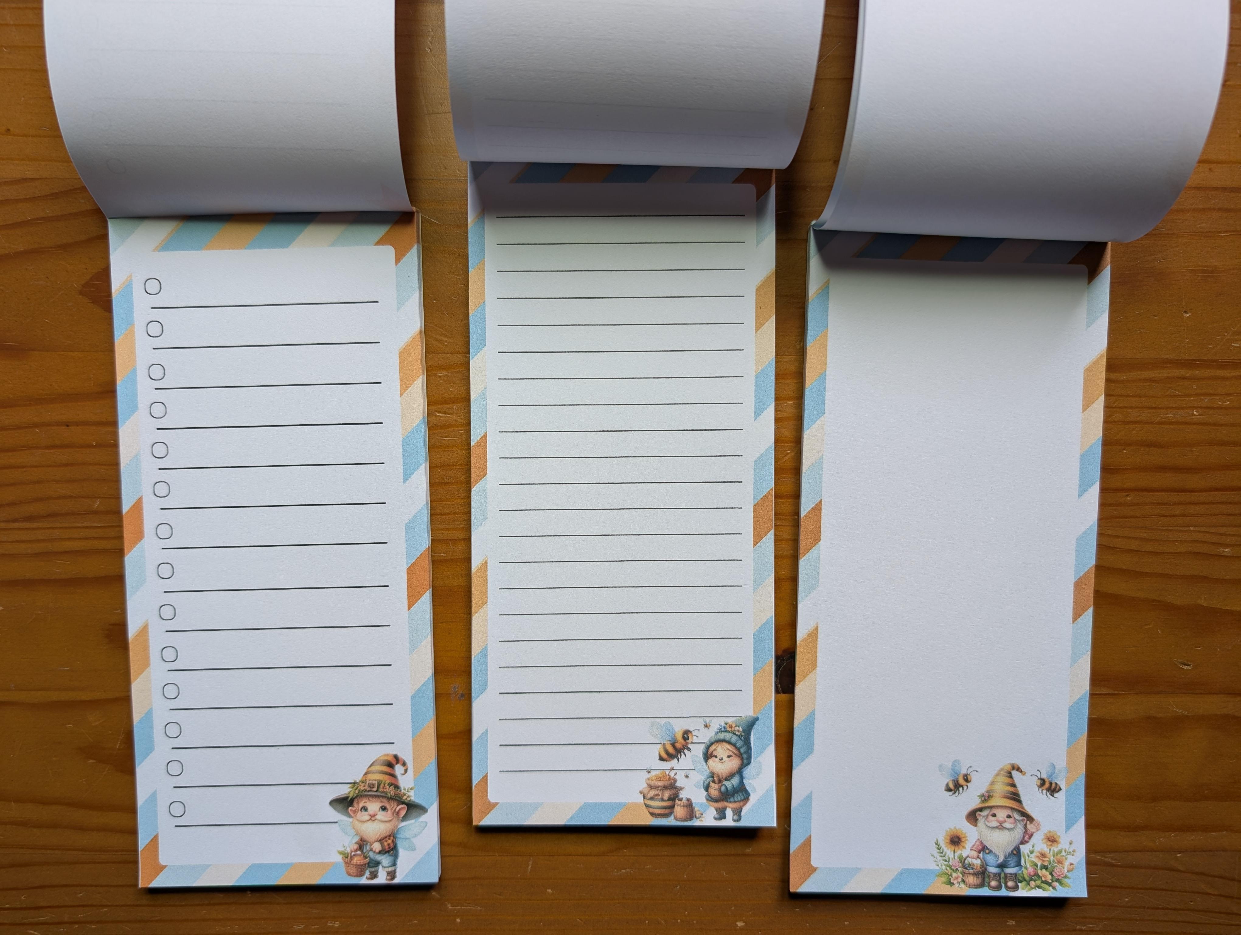 Honeybee Gnome Garden Skinny Notepad 3-Pack – Image 4