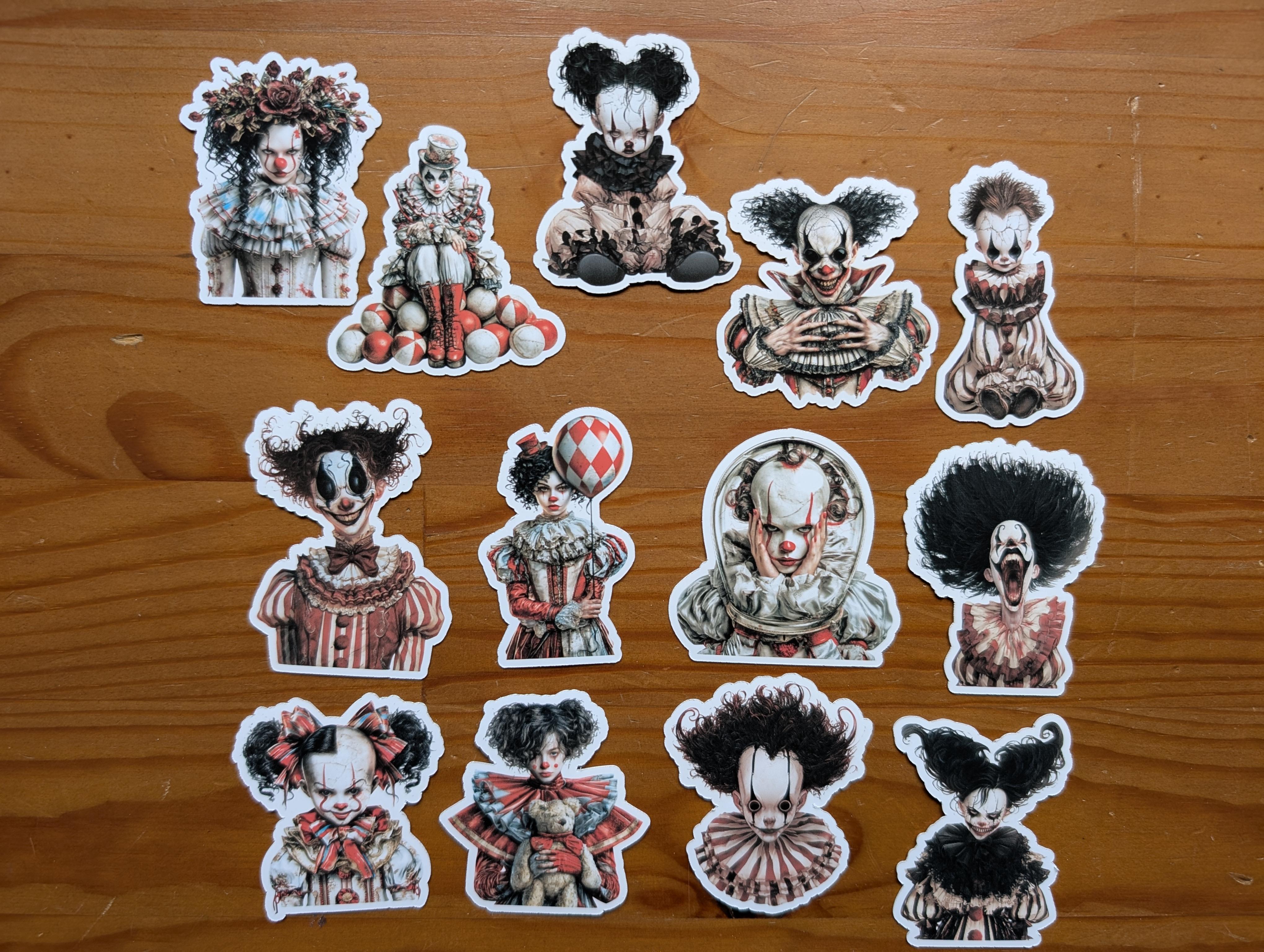 Scary Clown Halloween Sticker Pack – Image 2