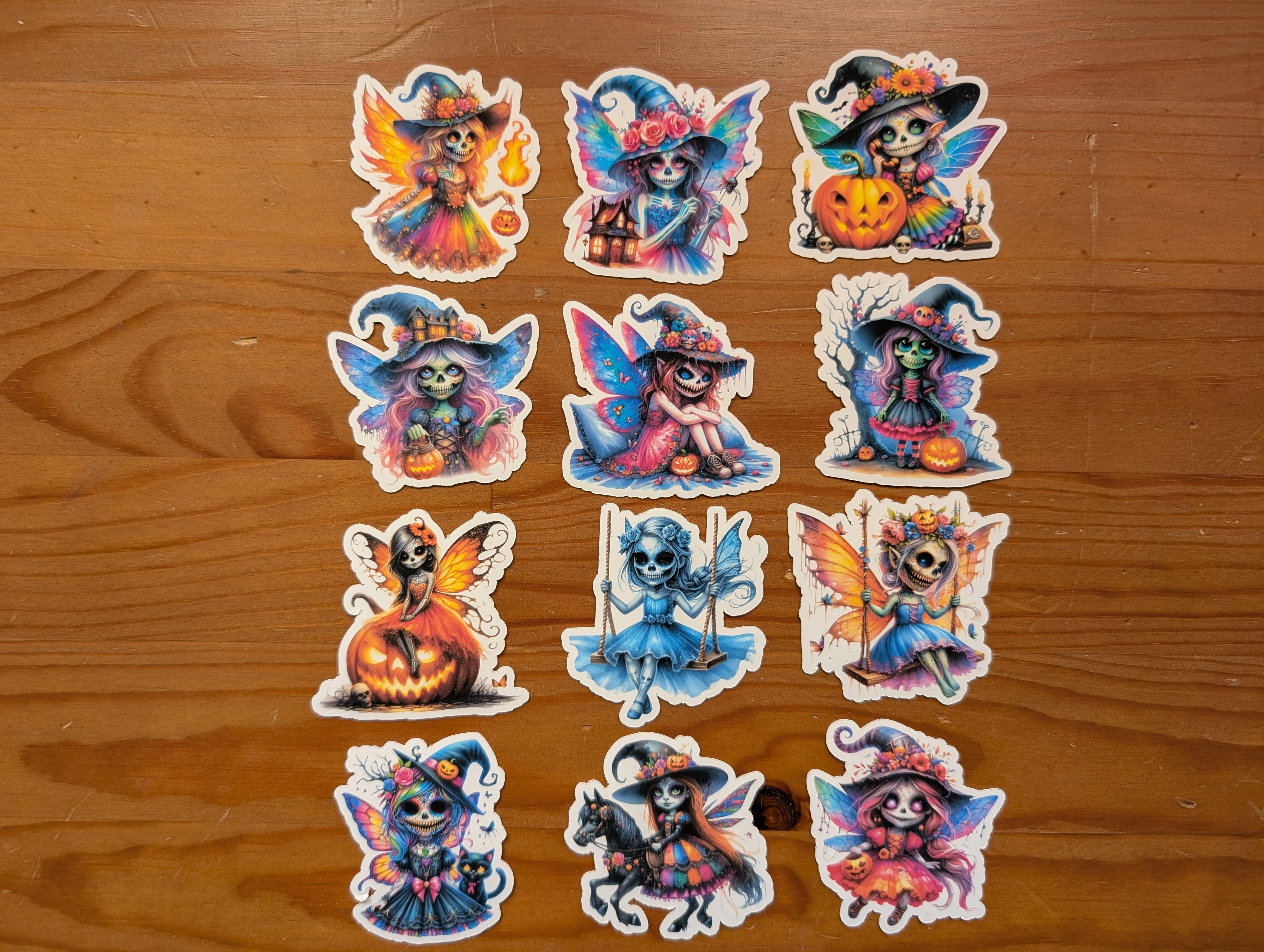 Spooky Fairy Skeletons Halloween Sticker Pack – Image 1