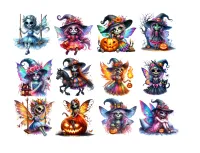 Spooky Fairy Skeletons Halloween Sticker Pack – Image 2