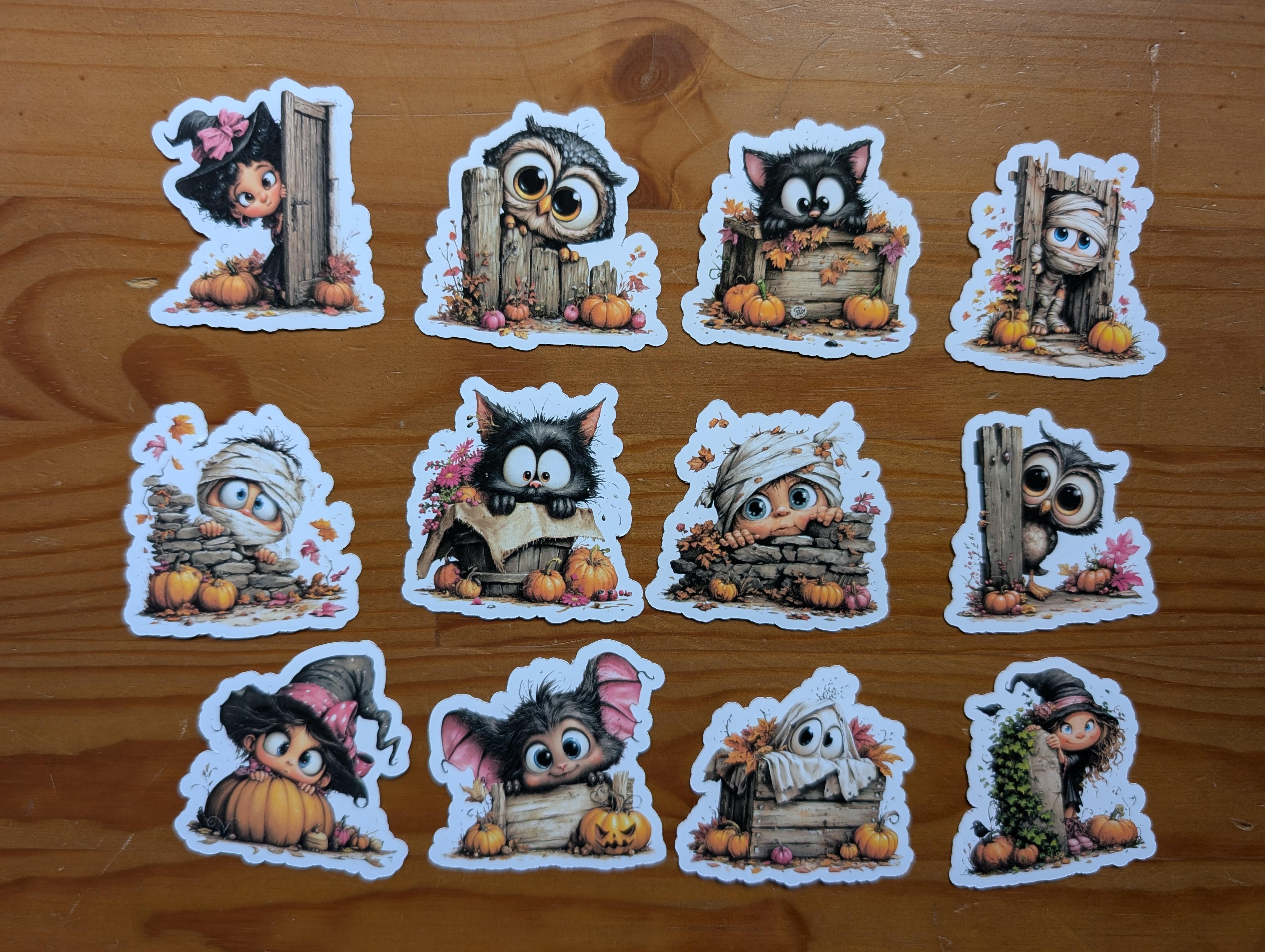 Peeking Halloween Characters Vinyl Sticker Pack – Image 3