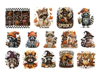 Halloween Raccoons Vinyl Sticker Pack – Image 3