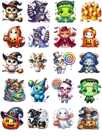 Halloween Character Mega Vinyl Sticker Pack – Image 3